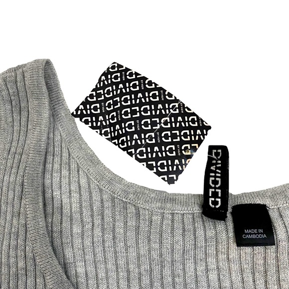H&M Divided Gray Knit Ribbed Bodycon Tank Dress, Size 8 - Picture 7 of 9